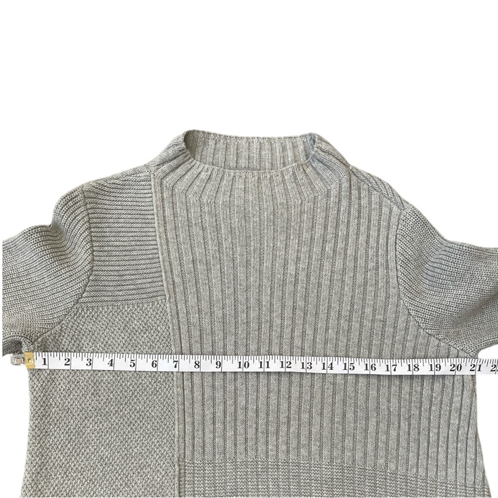 Habitat Textured Mock Neck Sweater 100% Cotton Gray Small Minimalist Neutral - Picture 13 of 14